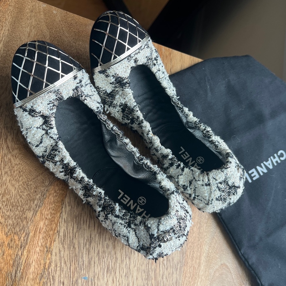 Chanel TWEED Ballet Flats